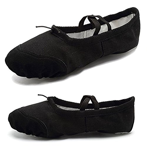 DoGeek Transpirable Zapatos de Ballet Zapatillas de Ballet de Danza Baile para Niña (26 EU, Negro)