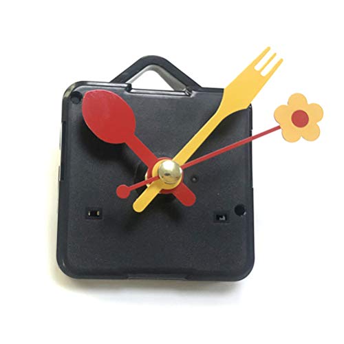 DOITOOL 1 piezas kit de movimiento reloj de cuarzo silencioso mecanismo de reloj diy maquinaria reloj pared maquinaria de reloj con agujas de pared con 3 manos sin batería (forma de cuchara)