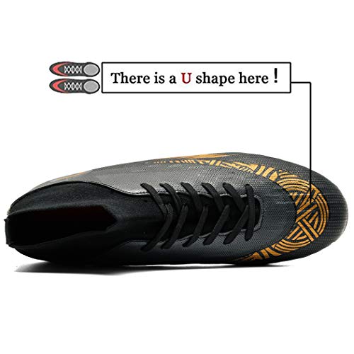 Donbest Botas de Fútbol para Hombre Spike Zapatos de fútbol Profesionales Aire Libre Calzado de Fútbol Atletismo Zapatillas de Fútbol,Negro,EU44