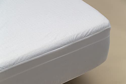 Donegal Collections - Protector de colchón de Rizo Impermeable y Transpirable en Varios tamaños - Material Rizo 100% Micro PES y Fabricado en España… (90 x 190/200, Blanco)