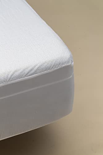 Donegal Collections - Protector de colchón de Rizo Impermeable y Transpirable en Varios tamaños - Material Rizo 100% Micro PES y Fabricado en España… (90 x 190/200, Blanco)