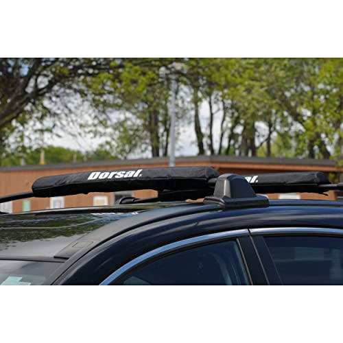 DORSAL Aero Crossbar Roof Rack Pads for Factory Narrow Car Surfboard Kayak SUP Snowboard Racks Long [Pair]