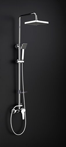 DP Griferia - Set de ducha extensible con grifo monomando incluido, Plateado