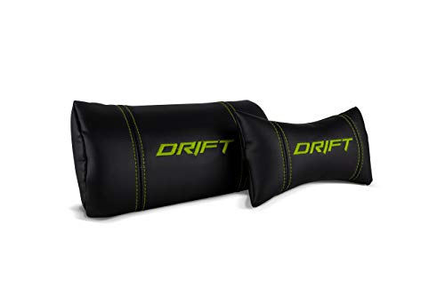 Drift DR300 Silla Gaming, Piel sintética, Negro/Verde, 48 x 61.5 x 129 cm