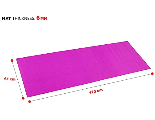 Ducomi Esterilla de Yoga Namaskara, Esterilla Acolchada y Antideslizante Fitness Pilates Gimnasia y Ejercicios (Rosa , 173 x 61 x 0,4 cm)