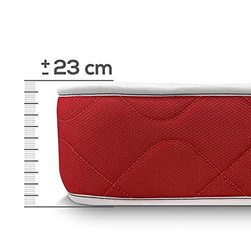 Duérmete Online Colchón Viscoelástico Lite Reversible, Firme y Confortable, Altura 23 cm, Cara Invierno/Verano, Blanco, 90 x 190