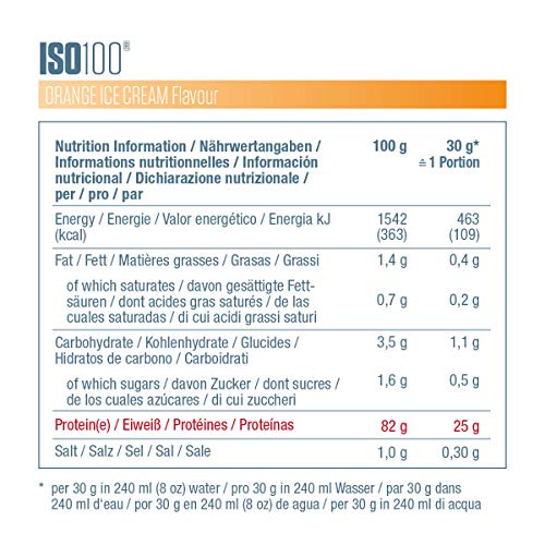 Dymatize ISO 100 Orange Ice Cream 2,2kg - Hidrolizado de Proteína de Suero Whey + Aislado en Polvo