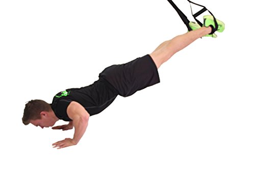 eaglefit Sling-Trainer Allround Elastic, Entrenamiento Funcional en suspensión con polea, Ajuste de Longitud: 90 – 130 cm, Gimnasia en casa, para Profesionales y Principiantes - Color: Verde