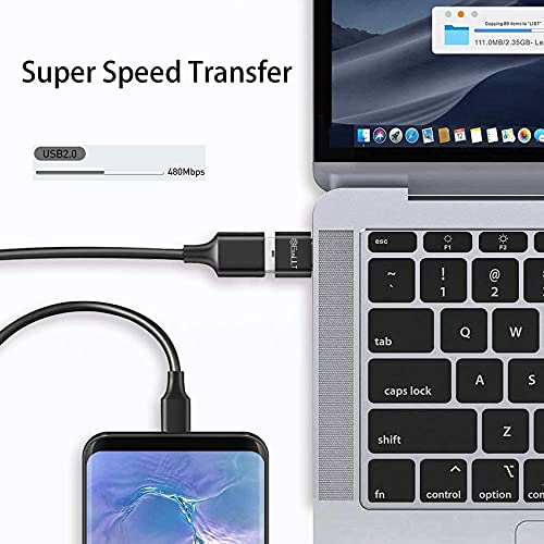 EasyULT Adaptador USB C a USB (2 Pack), Función de OTG, Thunderbolt 3 a Adaptador USB Hembra, Compatible con MacBook Air 20/19/18, Huawei, Galaxy, Teléfonos y Tabletas con Puertos USB-C-Negro