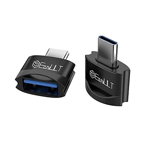 EasyULT Adaptador USB C a USB (2 Pack), Función de OTG, Thunderbolt 3 a Adaptador USB Hembra, Compatible con MacBook Air 20/19/18, Huawei, Galaxy, Teléfonos y Tabletas con Puertos USB-C-Negro