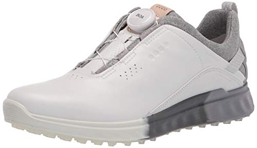 ECCO S-Three Boa, Zapatos de Golf Mujer, White Silver Grey, 41 EU