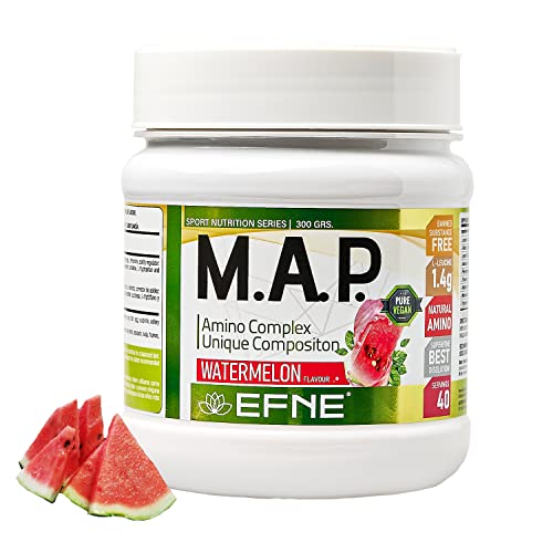|EFNE |MAP Aminoacidos Esenciales Sabor Sandía | 300 Gramos | Vegano | 8 Aminoácidos Esenciales | Alta dosis | Preentreno o Perientrenamiento |Fuerte Recuperador Muscular |