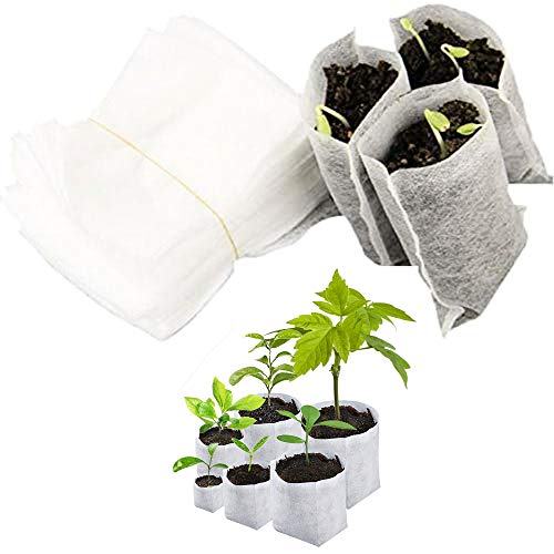 Eight Space Bolsas biodegradables no Tejidas para viveros, Bolsas de plántulas, macetas para el hogar, jardinería, vivero, huertos o invernaderos, 200 Unidades (8 x 10 cm)