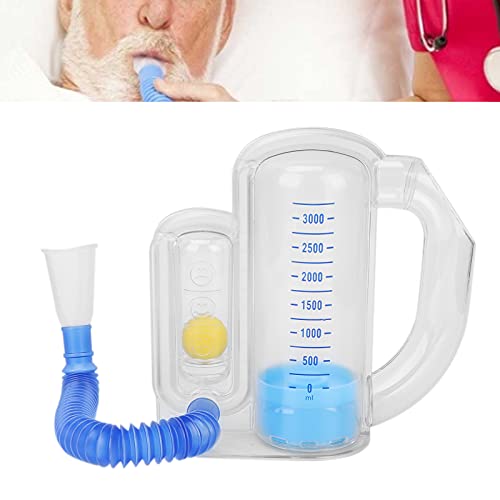 Ejercitador de respiración de espirometría de 3000 ml, entrenador de respiración, entrenador de capacidad vital transpirable, herramienta de entrenamiento de capacidad vital de respiración pulmonar