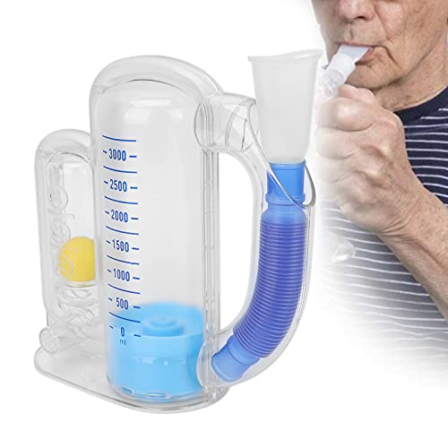 Ejercitador de respiración de espirometría de 3000 ml, entrenador de respiración, entrenador de capacidad vital transpirable, herramienta de entrenamiento de capacidad vital de respiración pulmonar