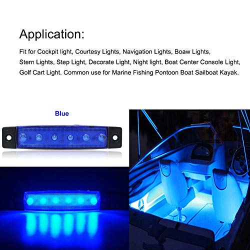 Electrely Luces de Navegación para Barcos, 4 Piezas 12V Lámpara de Navegación Luz de Anclaje Barco Yate Luz Marina Luz Impermeable para Barco Yate (Azul)