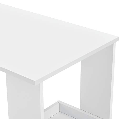 [en.casa] Mesa de Bar Sölvesborg Mesa de Bistro Elegante 120 x 45 x 106 cm Mesa Alta de Cocina con 2 Estantes Integrados Blanco