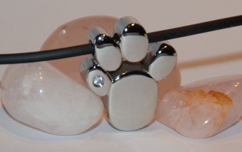 Energetix 4you - Colgante magnético con diseño de pata de perro y gato BAER con cristal Swarovski + cadena magnética