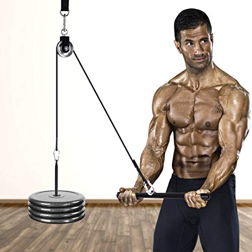 Entrenador de rodillos de muñeca de antebrazo Polea de gimnasio Sistema de polea de servicio pesado Fuerza muscular Equipo de fitness Accesorio de cable de polea de antebrazo