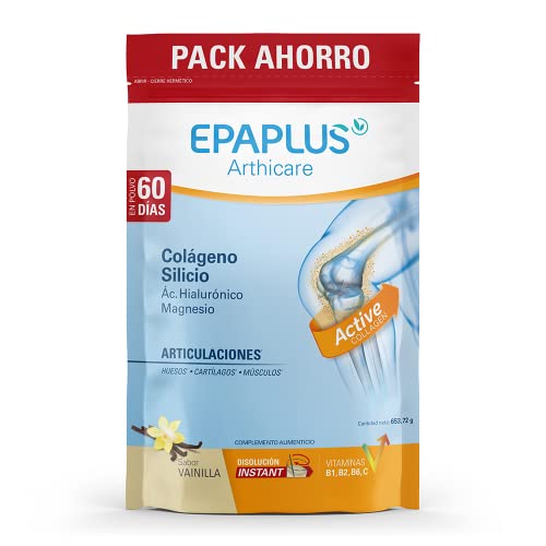 Epaplus Articulaciones Colágeno + Silicio + Ácido Hialurónico INSTANT (653.72 gr, sabor vainilla)