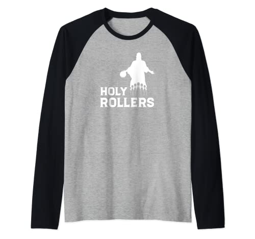 Equipo de Bolos Nombre Holy Rollers Camiseta Manga Raglan