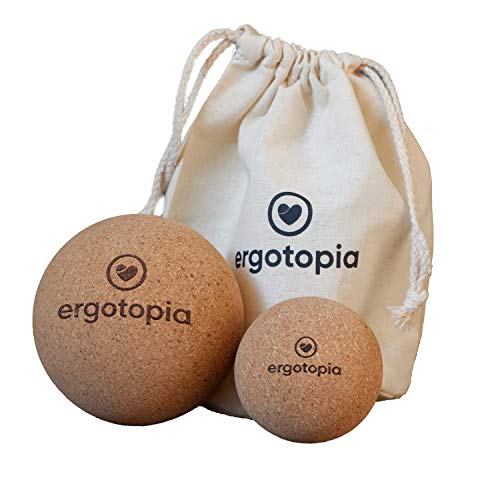 Ergotopia - Pelota de Masaje para Fascia de Corcho Antibacteriano y Duradero, respetuosa con el Medio Ambiente, para automasaje de Puntos gatillo y tensiones