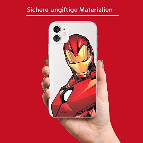ERT Original y con Licencia Oficial Marvel Iron Man Funda de teléfono móvil para iPhone 11 Adaptación óptima a la Forma del Smartphone, Cubierta Protectora de Silicona, parcialmente Transparente