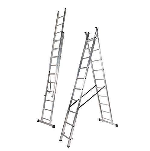Escalera Aluminio Dos Tramos, 2 + 2 m, 2 x 7 Peldaños (2.0+2.0 M)