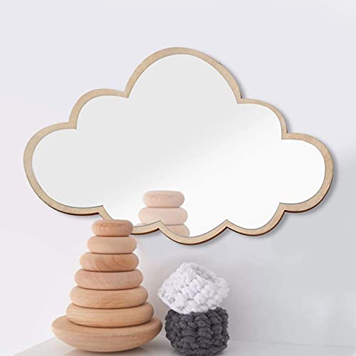 Espejo con forma de nube - Espejo decorativo acrílico nórdico Espejo para habitación de niños Dormitorio para niños Decoración para guardería Hogar Decoración para habitación de niños (#Cloud)
