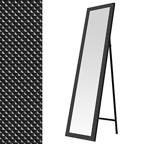 Espejo de pie nórdico de plástico de 37x157 (Negro Textura)