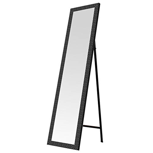 Espejo de pie nórdico de plástico de 37x157 (Negro Textura)