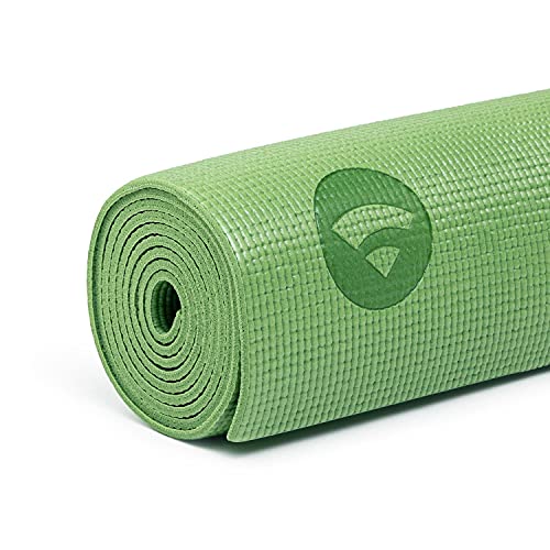 Esterilla de yoga Asana Mat, antideslizante, 183 x 60 cm, PVC de 4 mm, no solo para principiantes, alfombra de gimnasia, sin ftalatos, sin sustancia nocivas, verde oliva, 183