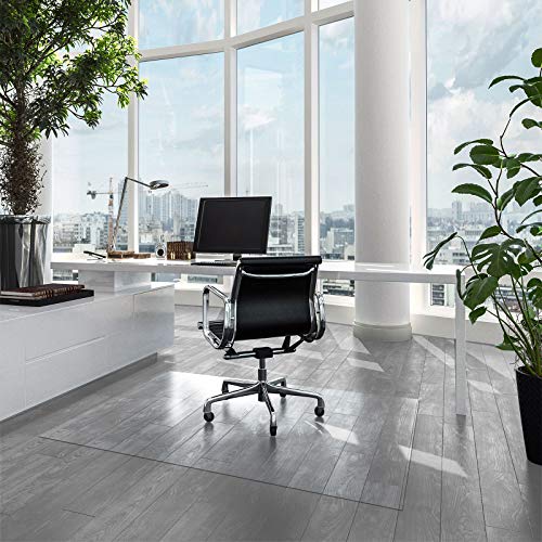 Esterilla protectora para suelos duros | Neo | transparente y semitransparente | Base para silla de oficina | Grosor 1,5 mm | muchos tamaños a elegir (transparente, 90 x 50 cm)