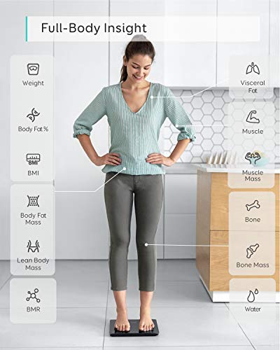 eufy Smart Scale C1 con Bluetooth, báscula de baño digital inalámbrica con medición de grasa corporal, 12 mediciones, peso/grasa corporal/IMC, análisis de composición corporal