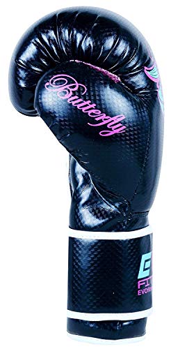 Evo aptitud de las señoras GEL Rex de los guantes de cuero Bolsa de boxeo MMA Muay Thai artes marciales boxeo de retroceso (12 Oz)