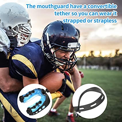 EVTSCAN Protector bucal, Protector bucal Protector bucal Protector bucal para Adultos para Boxeo, Baloncesto, Rugby(Azul)