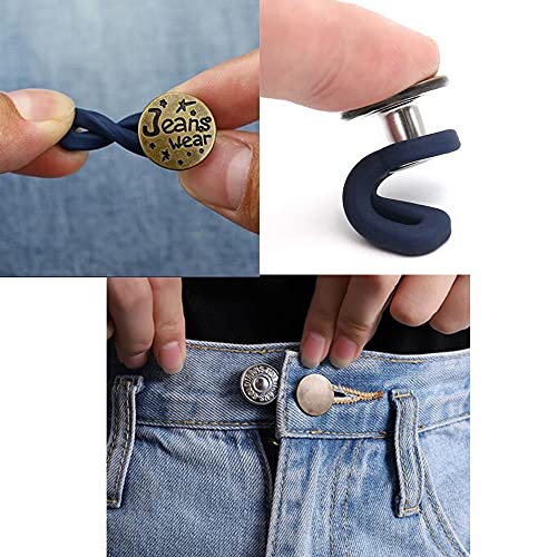 Extensor de Cintura,8 Piezas Botón de Extensión Metal Retráctil Jeans Botones para Hombres,Mujeres,Jeans,Faldas,Pantalones