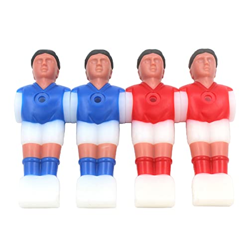 F Fityle Mini futbolín de Goma Dura de 4 Uds., Modelo de Jugadores de fútbol de Mesa para Hombres con Pelota, Accesorios de Repuesto para Interiores - 2 Rojo 2 Azul