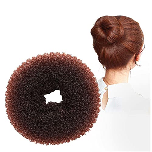 Fabricante de pan de rosquillas, fabricante de panecillos de pelo de 7 piezas, color marrón, con 10 clips en forma de U, 5 cuerdas elásticas para el cabello.