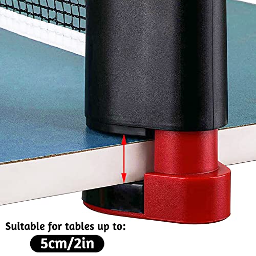 FACHAIBA Red de Tenis de Mesa,Portátil Retráctil Table Tennis Net,190(MAX) x 19cm Soporte de Ping Pong Telescópica Portátil para Mesa de Ping Pong, Escritorio de Oficina