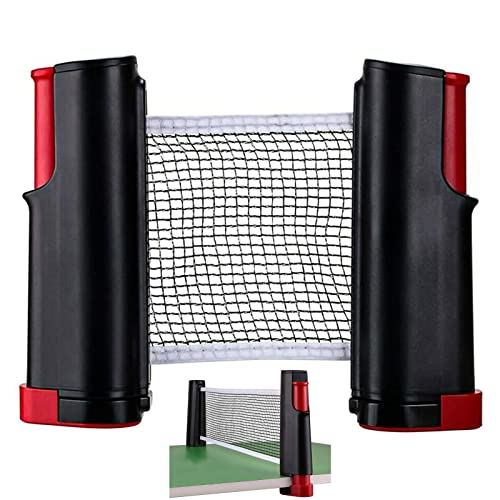 FACHAIBA Red de Tenis de Mesa,Portátil Retráctil Table Tennis Net,190(MAX) x 19cm Soporte de Ping Pong Telescópica Portátil para Mesa de Ping Pong, Escritorio de Oficina