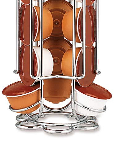 Fackelmann Porta Soporte Vertical de cafetera en Elegante y Resistente Acero Cromado para almacenar y Colocar 18 cápsulas de café Dolce Gusto 1 ud