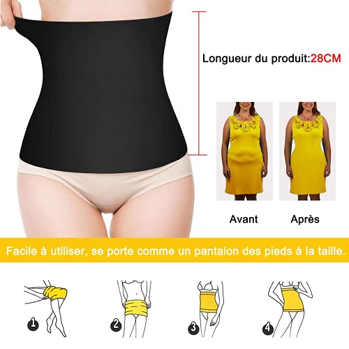 Faja reductora invisible para el vientre plano, cinturón abdominal para mujer, Negro , XL