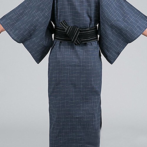 Fancy Pumpkin Kimono japonés de Yukata de los hombres de Jinbei Kimono casero de la bata del pijamas del traje # 11 [talla L]