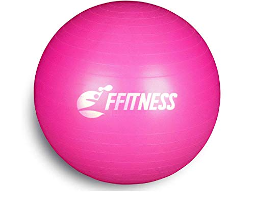 FFitness Total Body Balance Ball para gimnasia prenatal | Big Gymball antiestallidos para Core Stability | Ejercicios abdominales, resistencia, potenciación (rosa, 85 cm)