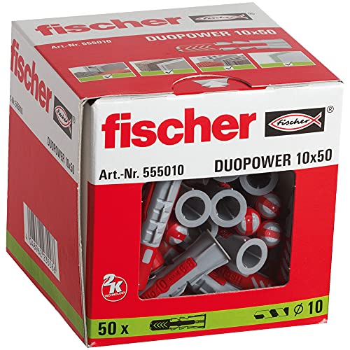 fischer - Tacos pared 10X50 DuoPower para hormigón, Caja 50 uds