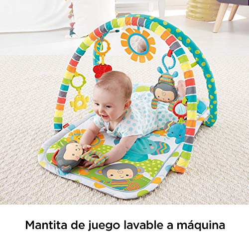 Fisher-Price Gimnasio Musical Monitos Divertidos, manta de juego para bebé (Mattel CLJ42)