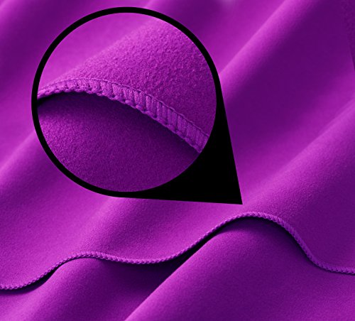 Fit-Flip Toalla Microfibra – en 11 Colores, 8 tamaños – compacta, Ultraligera y de Secado rápido – Toallas para Gimnasio – Toalla Gym, Toalla Viaje y Toalla Piscina (90x180cm Violeta + Bolsa)
