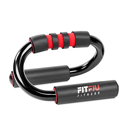 FITFIU Fitness PUSHUP-BAR - Soporte para flexiones de acero con mangos acolchados, entrenamientos de fuerza, musculación y cross training, Barra para flexiones peso máx. 150kg