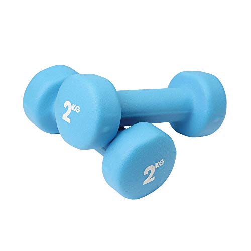 Fitness Mad Neo - Set de 2 Mancuernas / pesas de 2kg/u, color azul